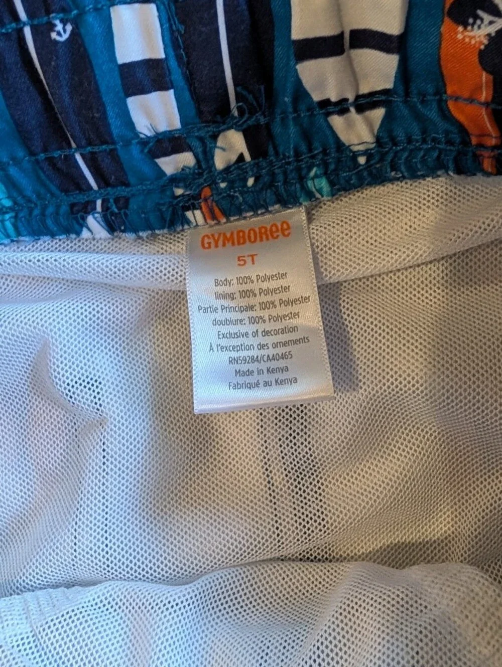 Gymboree Toddler Boys Surfboard Print Swim Trunks - Blue & Orange Size 5T